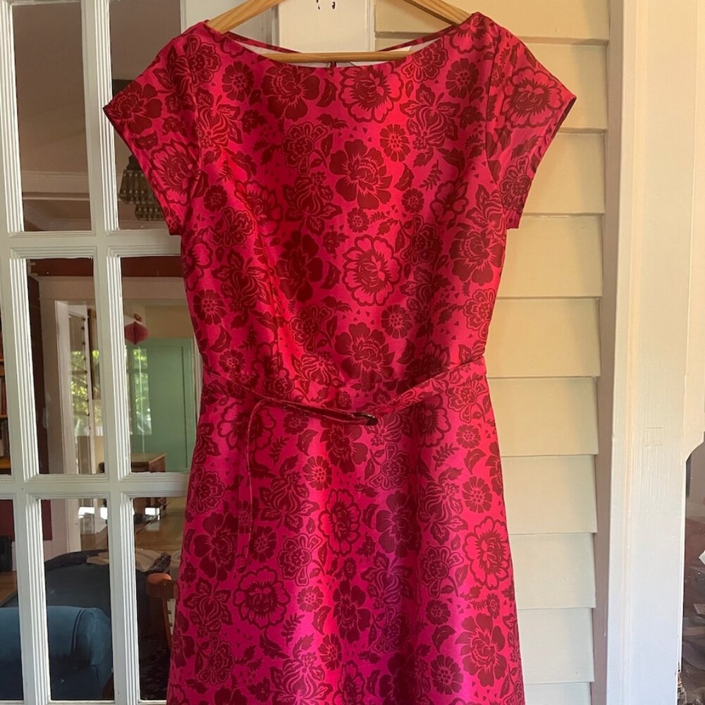 eShakti hot pink floral dress with pockets